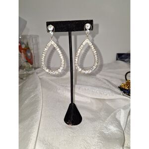 Women's Earrings Teardrop Rhinestone Elegant Evening Classic Glamorous Dangle